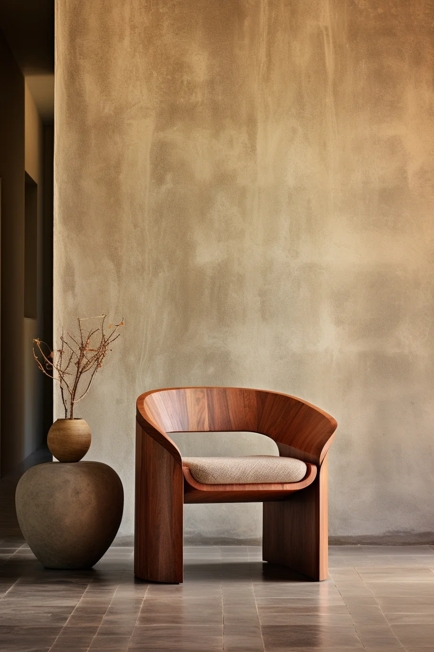 Aura Chair in teak wood and linen fabric